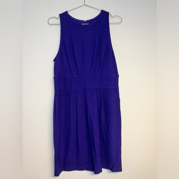 St. John Purple Crew Neck Sleeveless Pleated Knee-Length Dress Women’s size 10 - Picture 4 of 4